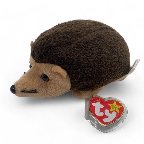 TY Beanie Babies "Prickles" The Hedgehog 8" Plush Toy Collectible Brown 1999 NWT - Picture 1 of 5